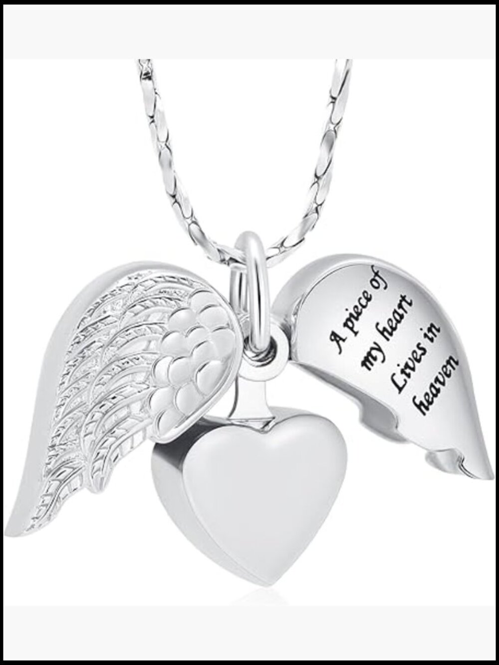 Heart Cremation Urn Necklace Pendant for Ashes Memorial Keepsake Adjustable